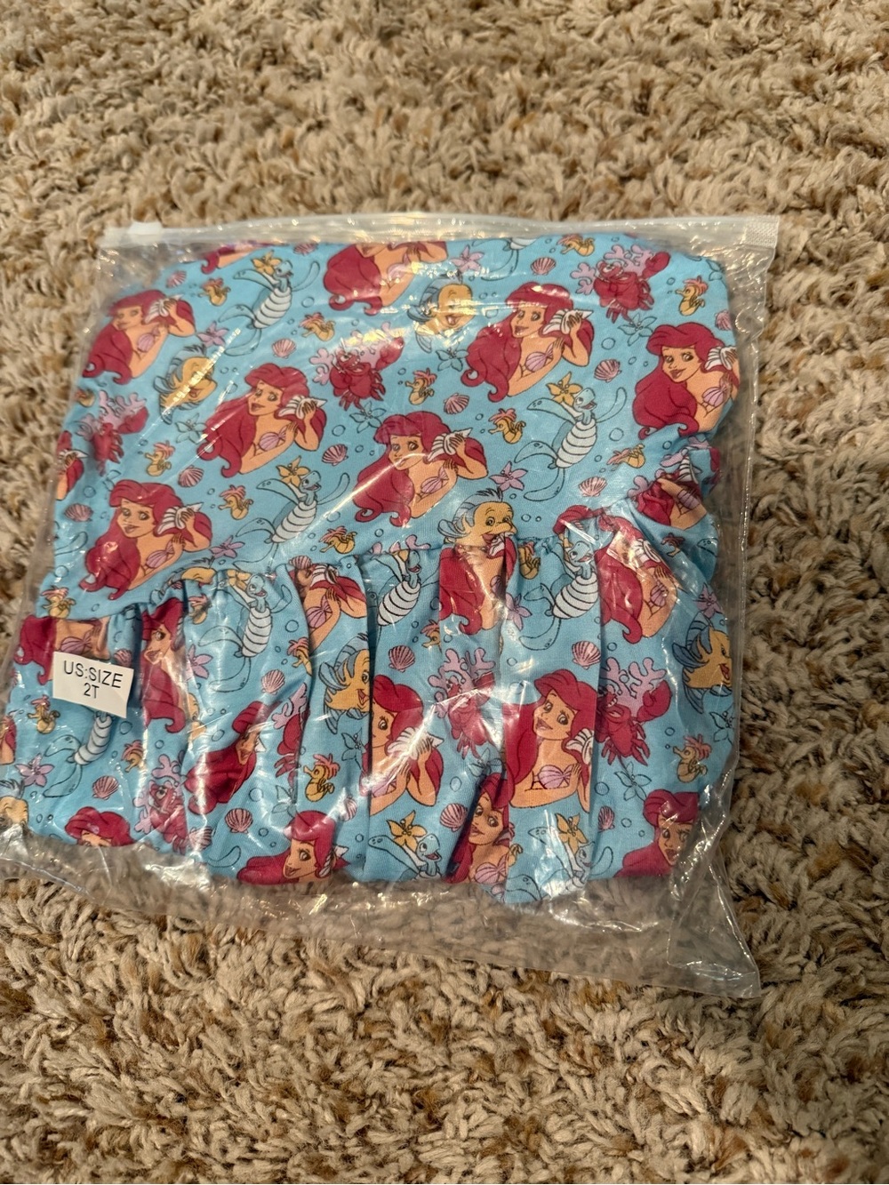 BAMBOO Twirl Dress with Little Mermaid Blue Ariel Print